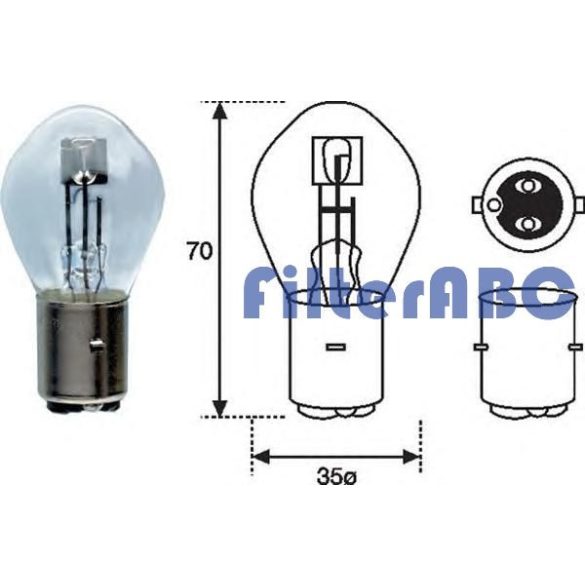 MAGNETI MARELLI S1 6V 25/25W izzó