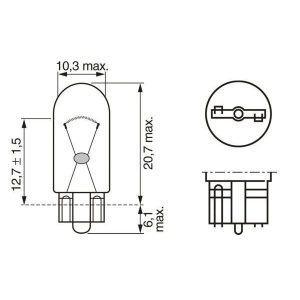 BOSCH 1 987 302 819 Izzó, küszöb W5W