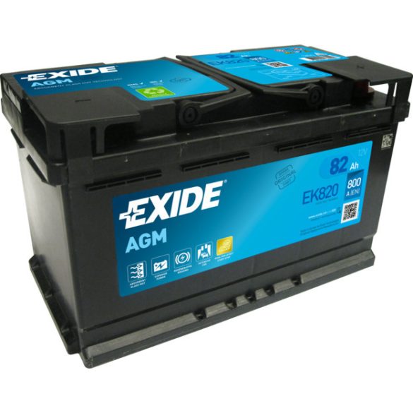 EXIDE PREMIUM EK820 AGM akkumulátor (12V 82Ah 800A J+)