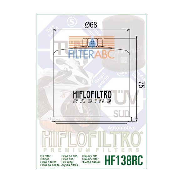 HIFLOFILTRO HF138C olajszűrő (króm házas)