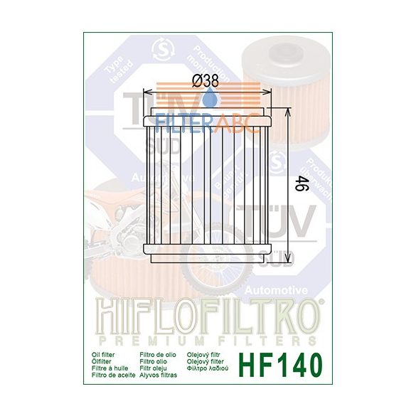 HIFLOFILTRO HF140 olajszűrő