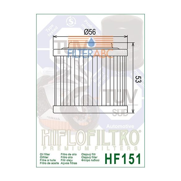 HIFLOFILTRO HF151 olajszűrő