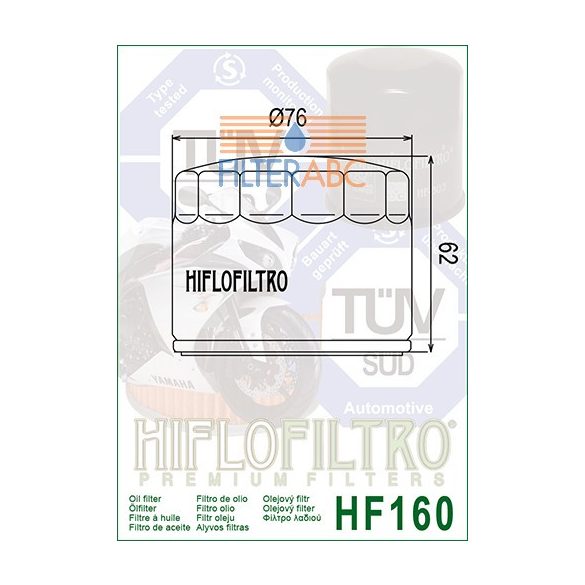 HIFLOFILTRO HF160 olajszűrő
