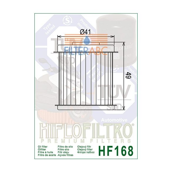 HIFLOFILTRO HF168 olajszűrő