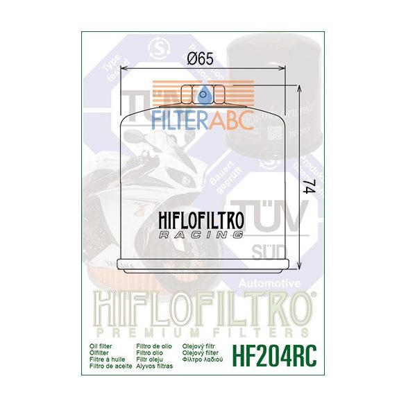 HIFLOFILTRO HF204RC RACING motorkerékpár olajszűrő