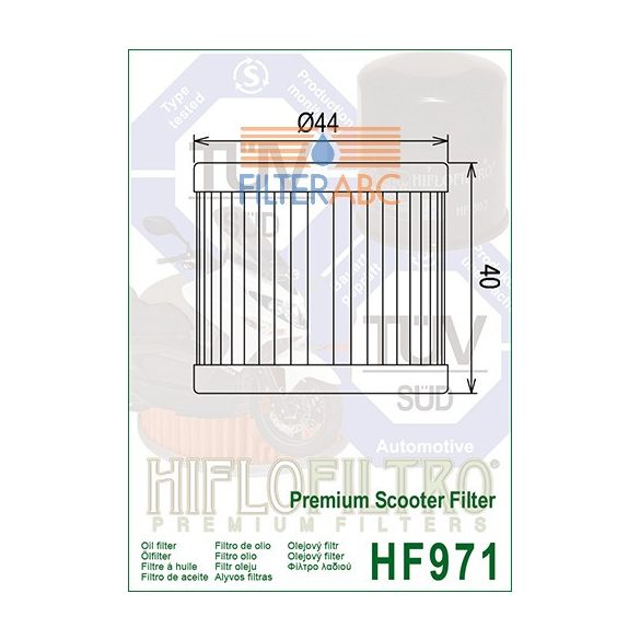 HIFLOFILTRO HF971 olajszűrő
