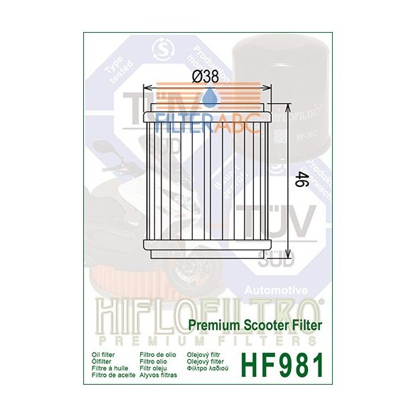 HIFLOFILTRO HF981 olajszűrő