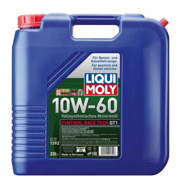 LIQUI MOLY Synthoil Race Tech GT1 10W60 20L