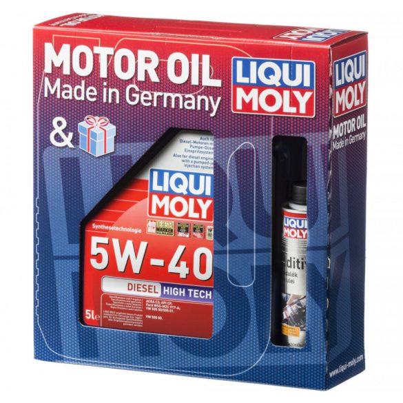 LIQUI MOLY Diesel High Tech 5W40 csomag (5L + MoS2 motorolaj adalék 300 ml) 