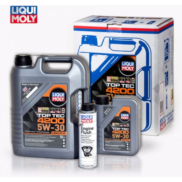 LIQUI MOLY Top Tec 4200 5W30 csomag (5L+ 1L + motoröblítő adalék 300 ml) 