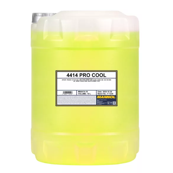 MANNOL 4414 PRO COOL készre kevert motorkerékpár fagyálló 5L (SÁRGA)