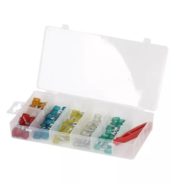 ROOKS MINI BIZTOSÍTÉK KÉSZLET, 121 DB: 5A, 10A, 15A, 20A, 25A, 30A