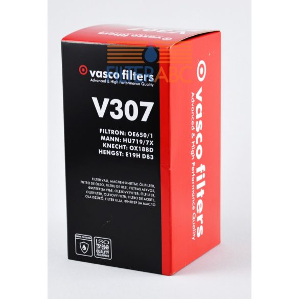 VASCO FILTERS V307 olajszűrő